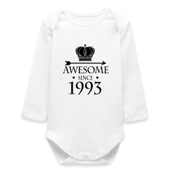 Né en 1993 - Fantastique depuis 1993 - Body bébé manches longues biologique - blanc - Devant