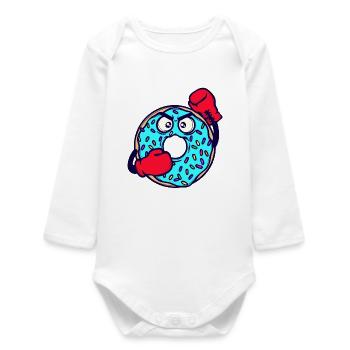 Donut Sweets Delicious Snack Dessert - Baby Organic Long-Sleeved Bodysuit - white - Front