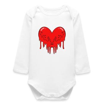 Sang de cœur - Body bébé manches longues biologique - blanc - Devant