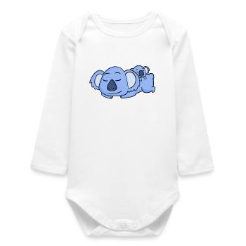 Koala Dad with Baby Koala - Baby Organic Long-Sleeved Bodysuit - white - Front