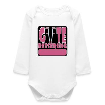 Gute Besserung wünschen - SELBST GESTALTEN NAME - Baby Organic Langarmbody - Weiß - Vorne