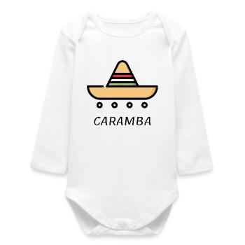 Sombrero mexicain - Caramba - Body bébé manches longues biologique - blanc - Devant