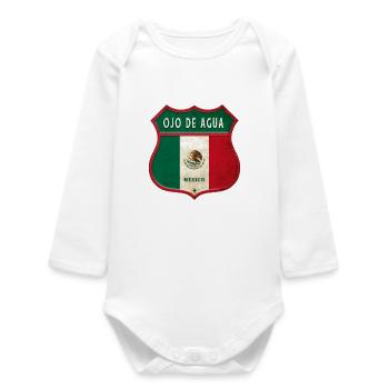 Écusson Ojo de Agua Mexico - Body bébé manches longues biologique - blanc - Devant