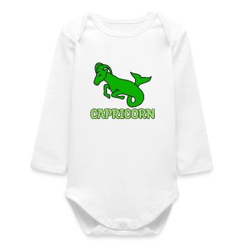 Zodiac sign Capricorn Horoscope Superstition - Baby Organic Long-Sleeved Bodysuit - white - Front
