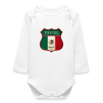 Veracruz Mexico coat of arms design - Baby Organic Long-Sleeved Bodysuit - white - Front