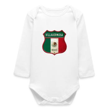 Villahermosa Mexico coat of arms design - Baby Organic Long-Sleeved Bodysuit - white - Front