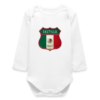 Design des armoiries de Saltillo Mexico - Body bébé manches longues biologique - blanc - Devant