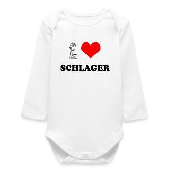 I love Schlager - Baby Organic Long-Sleeved Bodysuit - white - Front