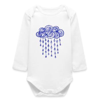 pluie, saison, pluie, cycle de l'eau - Body bébé manches longues biologique - blanc - Devant