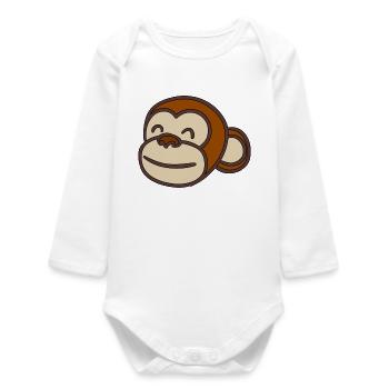 Tête de singe - Body bébé manches longues biologique - blanc - Devant