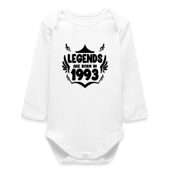 1993 - Né en 1993 - Body bébé manches longues biologique - blanc - Devant
