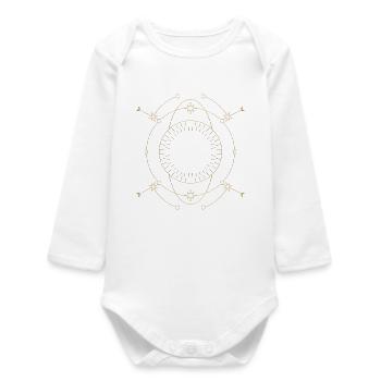 Conception de l’orbite du cercle d’étoile dorée - Body bébé manches longues biologique - blanc - Devant