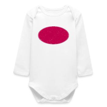 Ovaler Background schmutzig weinrot - Baby Organic Langarmbody - Weiß - Vorne