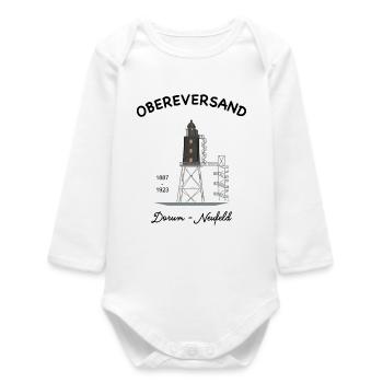 Phare d'Obereversand, Dorum-Neufeld, Mer du Nord - Body bébé manches longues biologique - blanc - Devant