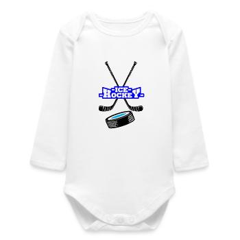 Ice hockey - Baby Organic Long-Sleeved Bodysuit - white - Front
