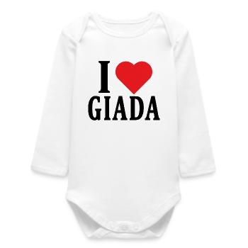 t-shirt I love Giada t-shirt gift idea - Baby Organic Long-Sleeved Bodysuit - white - Front