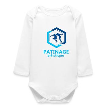 Patinage artistique - Body bébé manches longues biologique - blanc - Devant