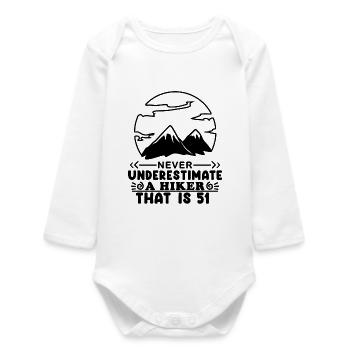 Berg Wanderer 51. Geburtstag 51 Jahre alt Geschenk - Baby Organic Langarmbody - Weiß - Vorne