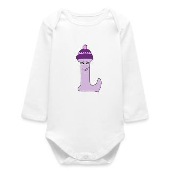 L - Baby Organic Long-Sleeved Bodysuit - white - Front