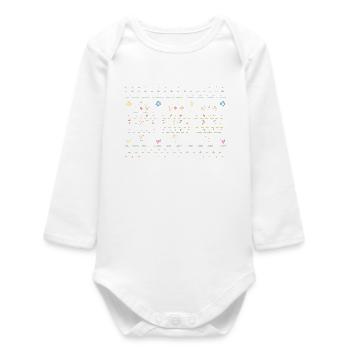 Motifs de Pâques dans le style de patron de tricot pour Pâques - Body bébé manches longues biologique - blanc - Devant