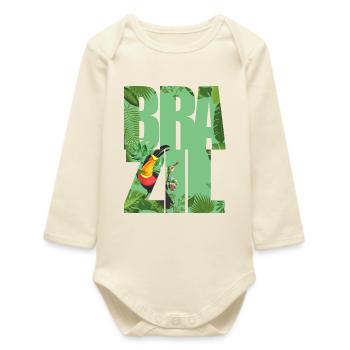 Brésil - Body bébé manches longues biologique - écru doux - Devant
