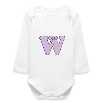 W - Baby Organic Long-Sleeved Bodysuit - white - Front