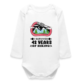 Mountain Wanderer 42nd birthday 42 years old gift - Baby Organic Long-Sleeved Bodysuit - white - Front