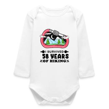 Berg Wanderer 58. Geburtstag 58 Jahre alt Geschenk - Baby Organic Langarmbody - Weiß - Vorne