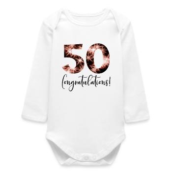Félicitations 50e anniversaire - Fifty - Body bébé manches longues biologique - blanc - Devant