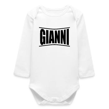 t-shirt Gianni idée cadeau t-shirt - Body bébé manches longues biologique - blanc - Devant