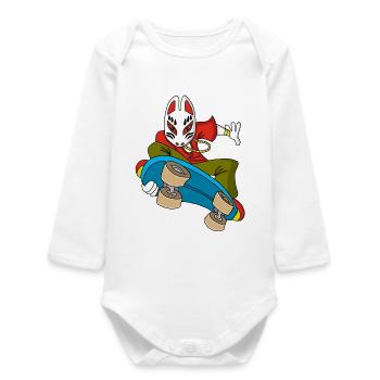 Fox Kitsune Skateboarding - Baby Organic Langarmbody - Weiß - Vorne
