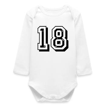 18th birthday of legal age - Baby Organic Long-Sleeved Bodysuit - white - Front