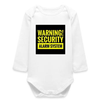 T-shirt d’avis de sécurité dangereux - Body bébé manches longues biologique - blanc - Devant