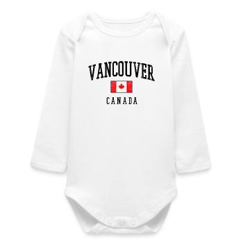 Vancouver, Canada flag - Baby Organic Long-Sleeved Bodysuit - white - Front
