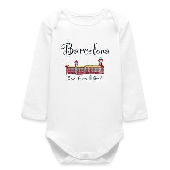 Barcelona, A. Gaudí, Casa Vicens, Spain - Baby Organic Long-Sleeved Bodysuit - white - Front