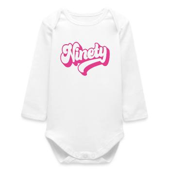 Ninety 90th Birthday Women Her 90 Years Old - Baby Organic Long-Sleeved Bodysuit - white - Front