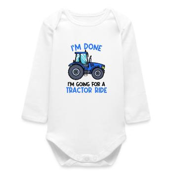 Déclaration de tracteur agricole agricole biologique Champ agricole Air - Body bébé manches longues biologique - blanc - Devant