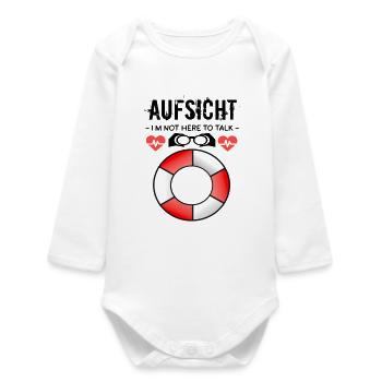 Supervision - Bathing supervision - Baby Organic Long-Sleeved Bodysuit - white - Front