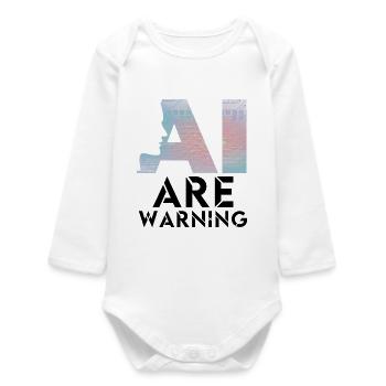 Alerte IA Prudence Intelligence Artificielle - Body bébé manches longues biologique - blanc - Devant