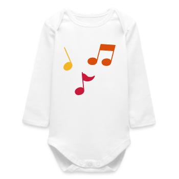 Sheet music – 3 colors - Baby Organic Long-Sleeved Bodysuit - white - Front