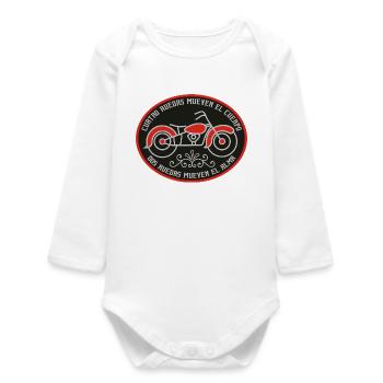 Alma motorcycle: two wheels move the soul - Baby Organic Long-Sleeved Bodysuit - white - Front