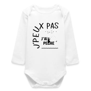 T SHIRT J'PEUX PAS J'AI PECHE - Body bébé manches longues biologique - blanc - Devant
