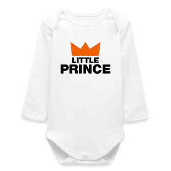 Little Prinz / 2 Farben - Baby Organic Langarmbody - Weiß - Vorne