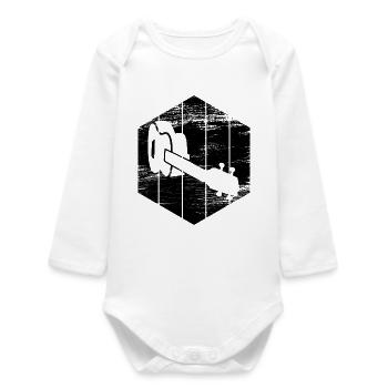 Ukulele Skizze - Baby Organic Langarmbody - Weiß - Vorne
