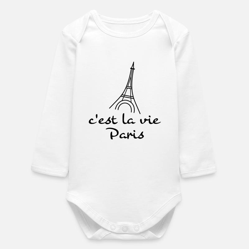 c‘est la vie - Baby Organic Langarmbody - Weiß