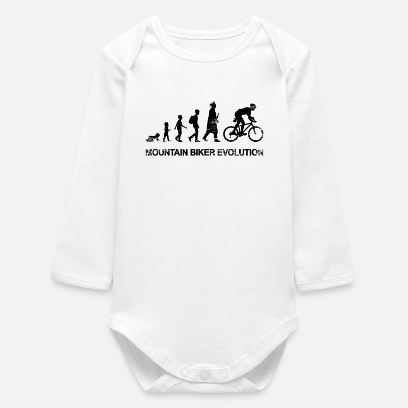 Entwicklung eines Mountainbikers - Baby Organic Langarmbody - Weiß