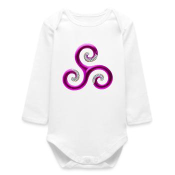 Brittany, long live Brittany, I'm Breton - Baby Organic Long-Sleeved Bodysuit - white - Front