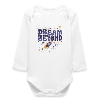Dream Beyond Rocket and Stars - Baby Organic Long-Sleeved Bodysuit - white - Front
