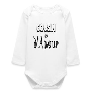 Cousin Amour Cœur - Body bébé manches longues biologique - blanc - Devant