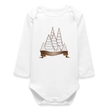 beautiful gingerbread forest for christmas - Baby Organic Long-Sleeved Bodysuit - white - Front